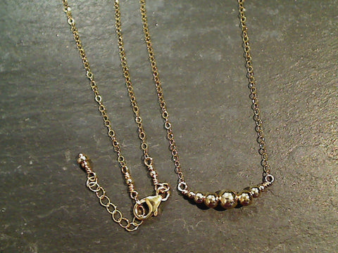 18" - 19" Gold Filled 7 Beads Necklace