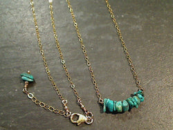 14" - 15" Turquoise, Gold Filled Necklace
