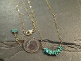 20" - 21" Turquoise, Gold Filled Necklace