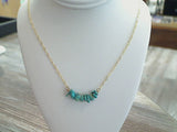 14" - 15" Turquoise, Gold Filled Necklace