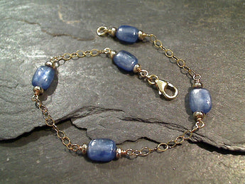 7.5" Kyanite, Gold Filled Bracelet