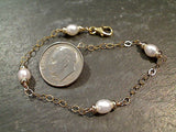 7" Pearl, Gold Filled Bracelet