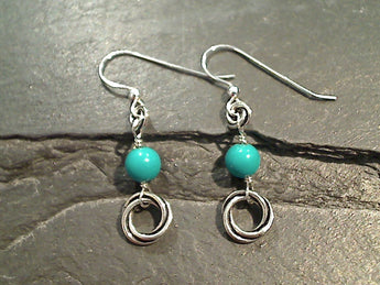 Turquoise, Sterling Silver Earrings