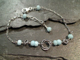 7" - 7.5" Amazonite, Sterling Silver Bracelet