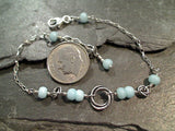 7.5" - 8" Amazonite, Sterling Silver Bracelet