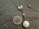 16" - 17" Pearl, Coin Pearl, Gold Filled Necklace