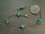 7.5" Turquoise, Gold Filled Bracelet