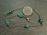 8" Turquoise, Gold Filled Bracelet