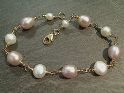 7.5" Pearl, Gold Filled Bracelet