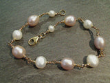 7.5" Pearl, Gold Filled Bracelet