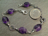7.25" Amethyst, Sterling Silver Bracelet