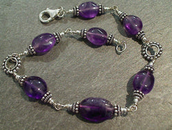 8.25" Amethyst, Sterling Silver Bracelet