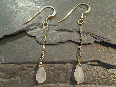 Moonstone, Gold Filled Earrings