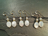 Mother of Pearl, Gold Filled Earrings