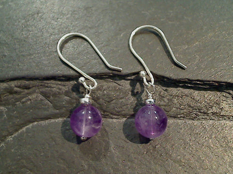 Amethyst, Sterling Silver Earrings