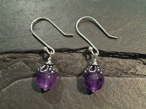 Amethyst, Sterling Silver Earrings