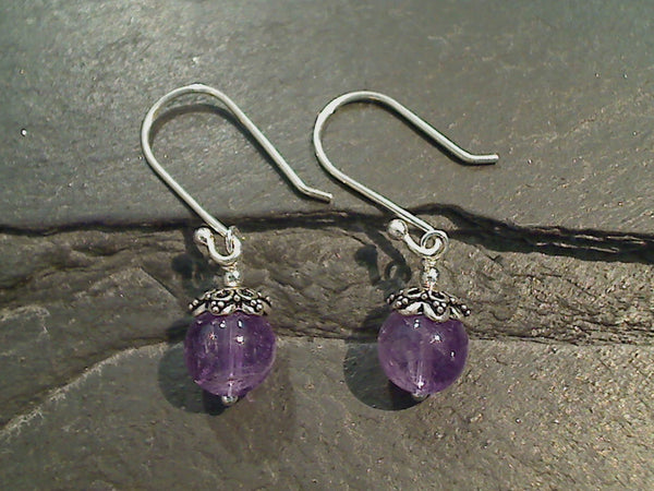 Amethyst, Sterling Silver Earrings