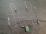 16" - 17" Aventurine, Purple Crystal, Sterling Silver Necklace