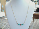 18" - 19" Turquoise, Goldstone, Gold Filled Necklace