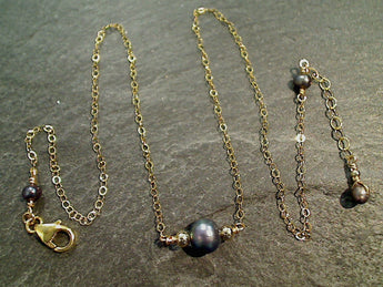 14" - 15" Pearl, Gold Filled Necklace