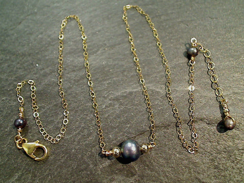 16" - 17" Pearl, Gold Filled Necklace