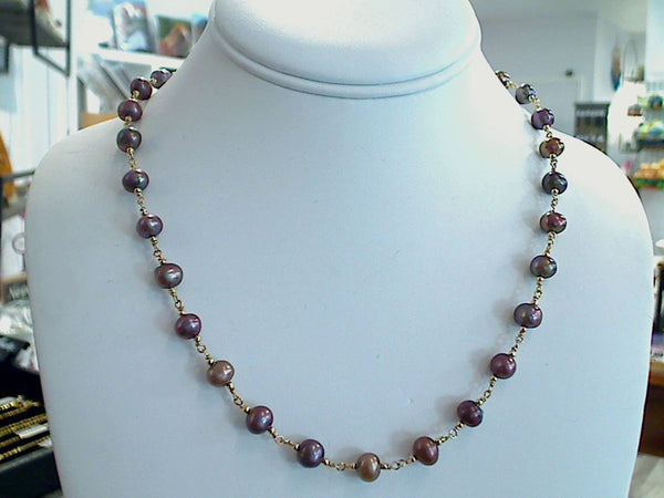19" Pearl, Gold Filled Necklace
