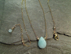 16" - 17" Aquamarine, Gold Filled Necklace