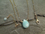 20" - 21" Aquamarine, Gold Filled Necklace
