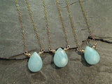 18" - 19" Aquamarine, Gold Filled Necklace