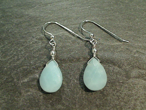 Aquamarine, Sterling Silver Earrings