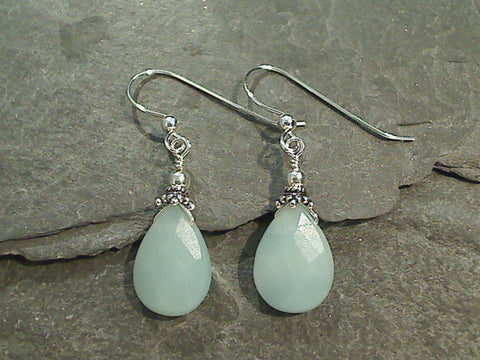 Aquamarine, Sterling Silver Earrings
