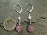 Lepidolite, Moonstone, Sterling Silver Earrings