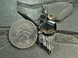 Smokey Quartz, Citrine, Sterling Silver Pendant