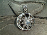 Moonstone, Sterling Silver Sun And Moon Pendant