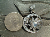 Moonstone, Sterling Silver Sun And Moon Pendant