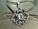 Blue Topaz, Sterling Silver Pendant