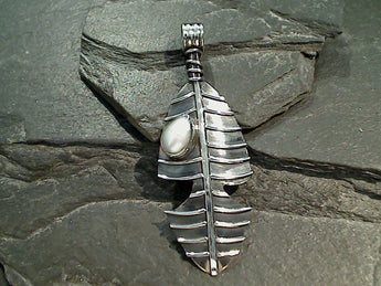 Pearl, Sterling Silver Long Pendant