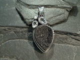 Druzy, Quartz, Quartz, Pearl, Sterling Silver Pendant