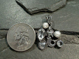 Quartz, Pearl, Sterling Silver Mermaid Pendant