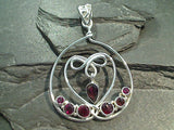 Garnet, Sterling Silver Large Pendant