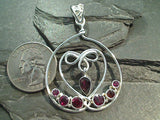 Garnet, Sterling Silver Large Pendant