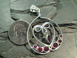 Garnet, Sterling Silver Large Pendant