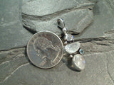 Moonstone, Blue Topaz, Sterling Silver Pendant