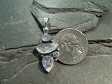 Moonstone, Blue Topaz, Sterling Silver Pendant