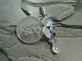 Moonstone, Blue Topaz, Iolite, Sterling Silver Pendant