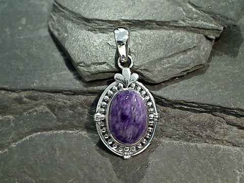 Charoite, Sterling Silver Pendant