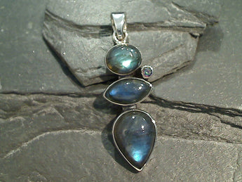 Labradorite, Mystic Quartz, Sterling Silver Pendant