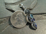 Labradorite, Blue Topaz, Iolite, Sterling Silver Pendant