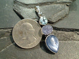 Kyanite, Blue Topaz, Tanzanite, Sterling Silver Pendant