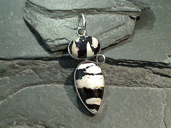 Peanut Wood, Smokey Quartz, Sterling Silver Pendant